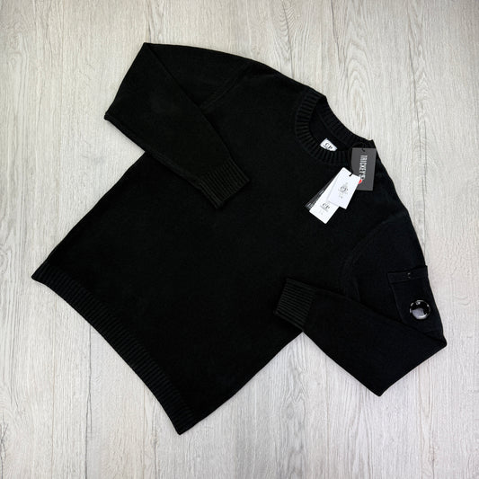 Cp Company Men’s Black Knitwear Crewneck Jumper