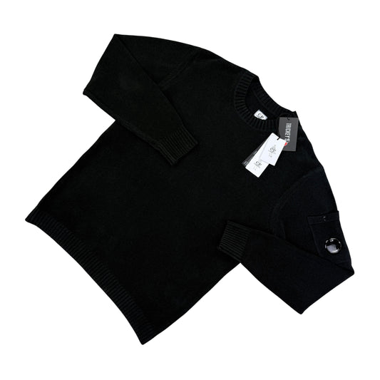 Cp Company Men’s Black Knitwear Crewneck Jumper