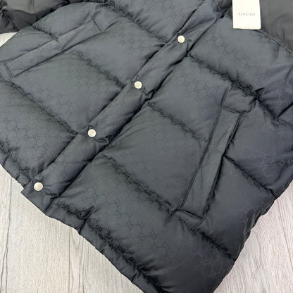 Gucci Men’s GG Jacquard Nylon Padded Down Jacket - Size 50