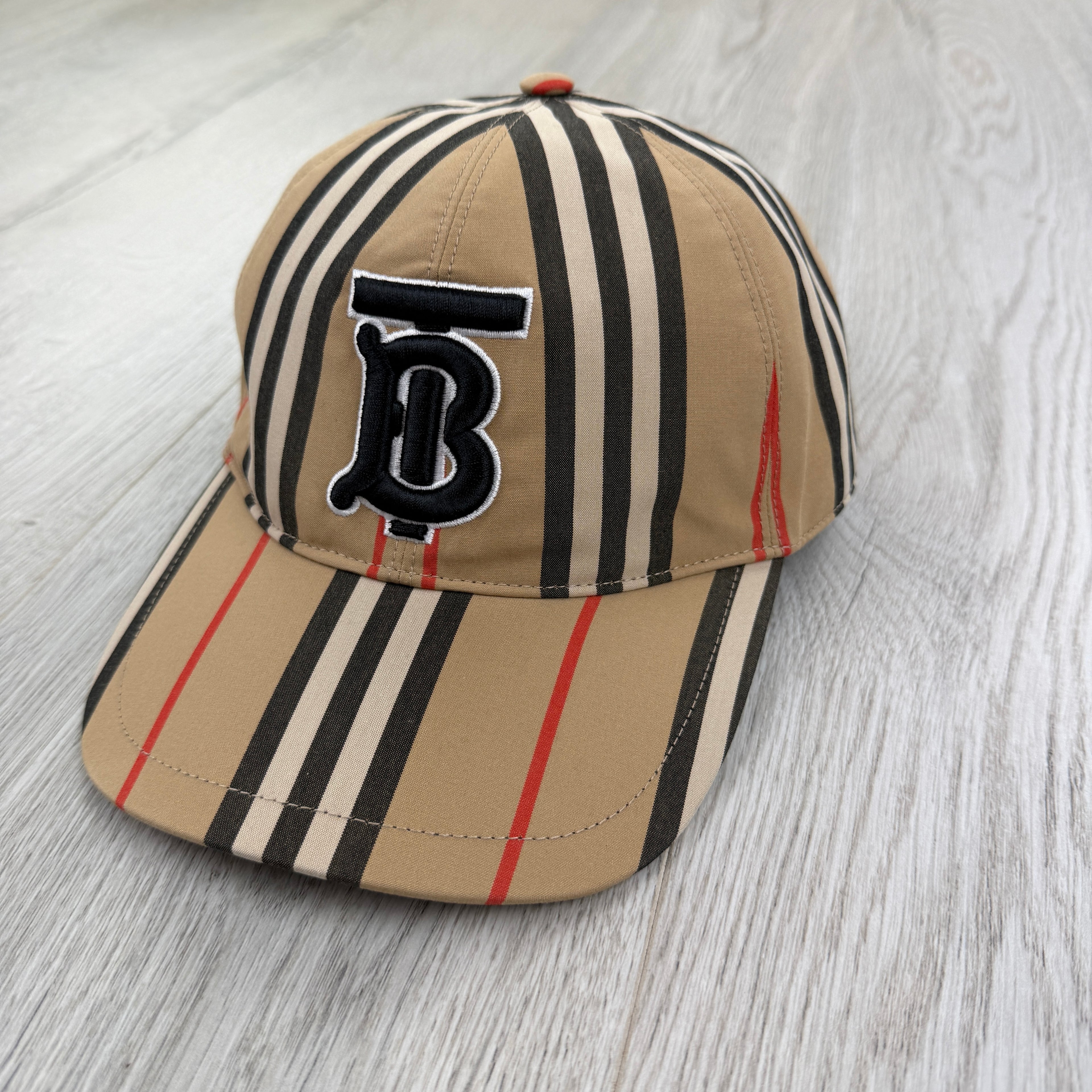 Burberry Men’s Beige BT Logo Baseball Cap - Large