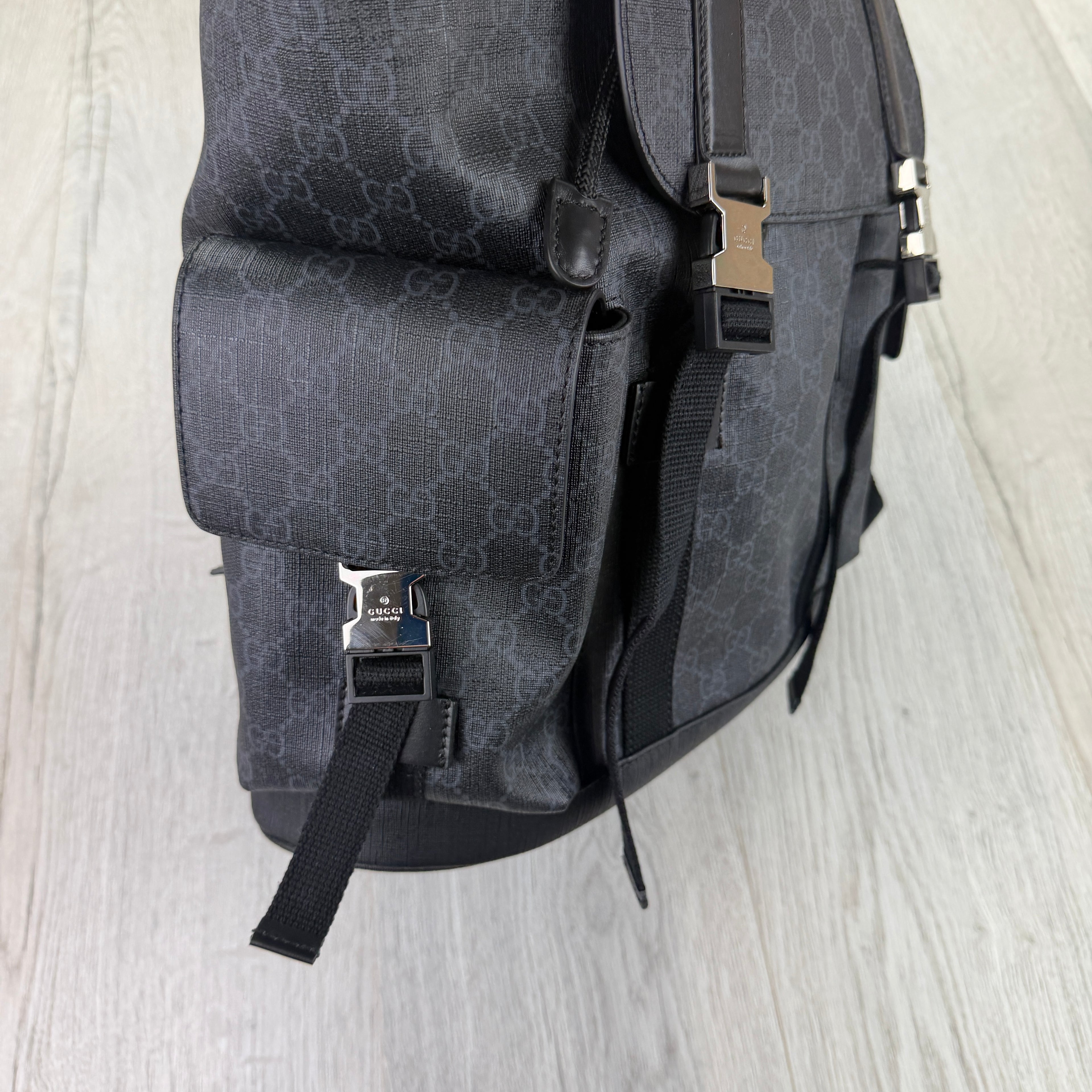 Gucci Mens GG Supreme Web Backpack