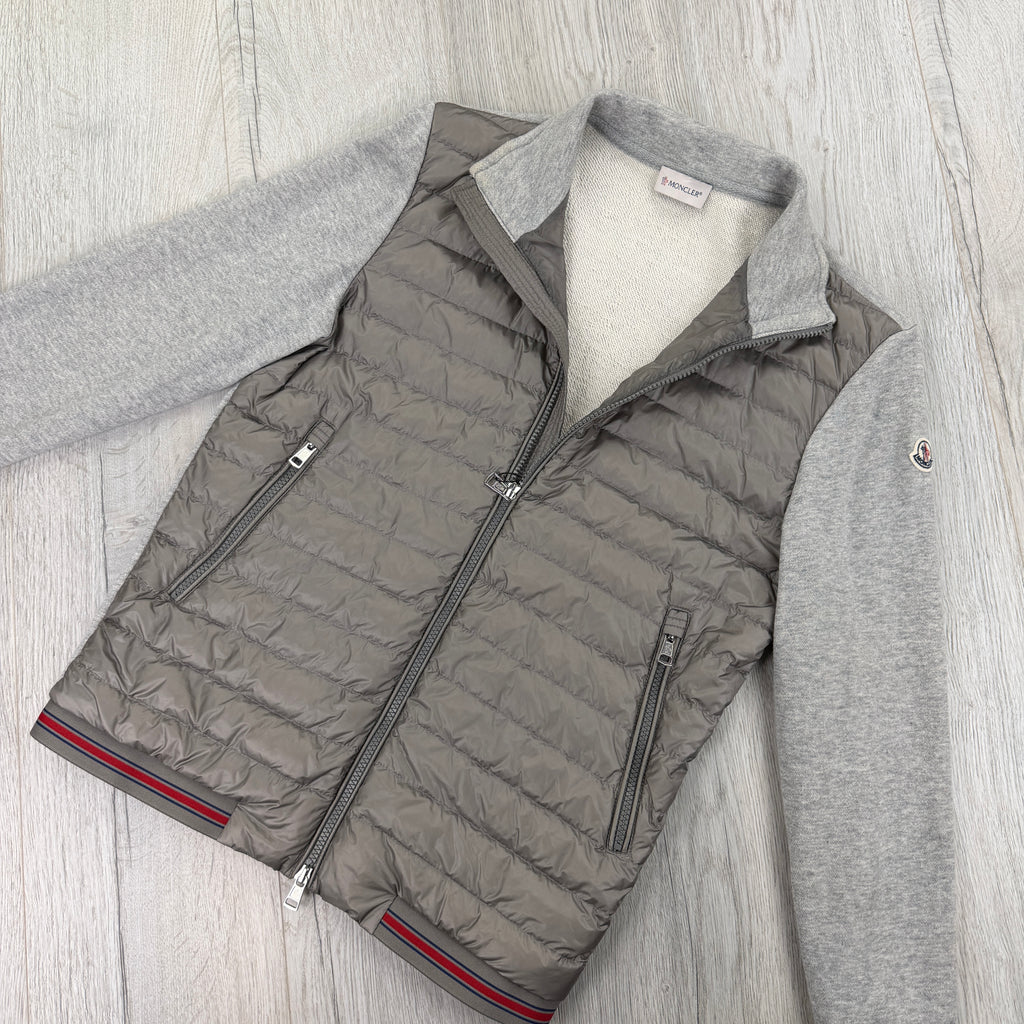 Moncler Men’s Maglia Grey Zip-up Padded Cardigan - Medium Slim