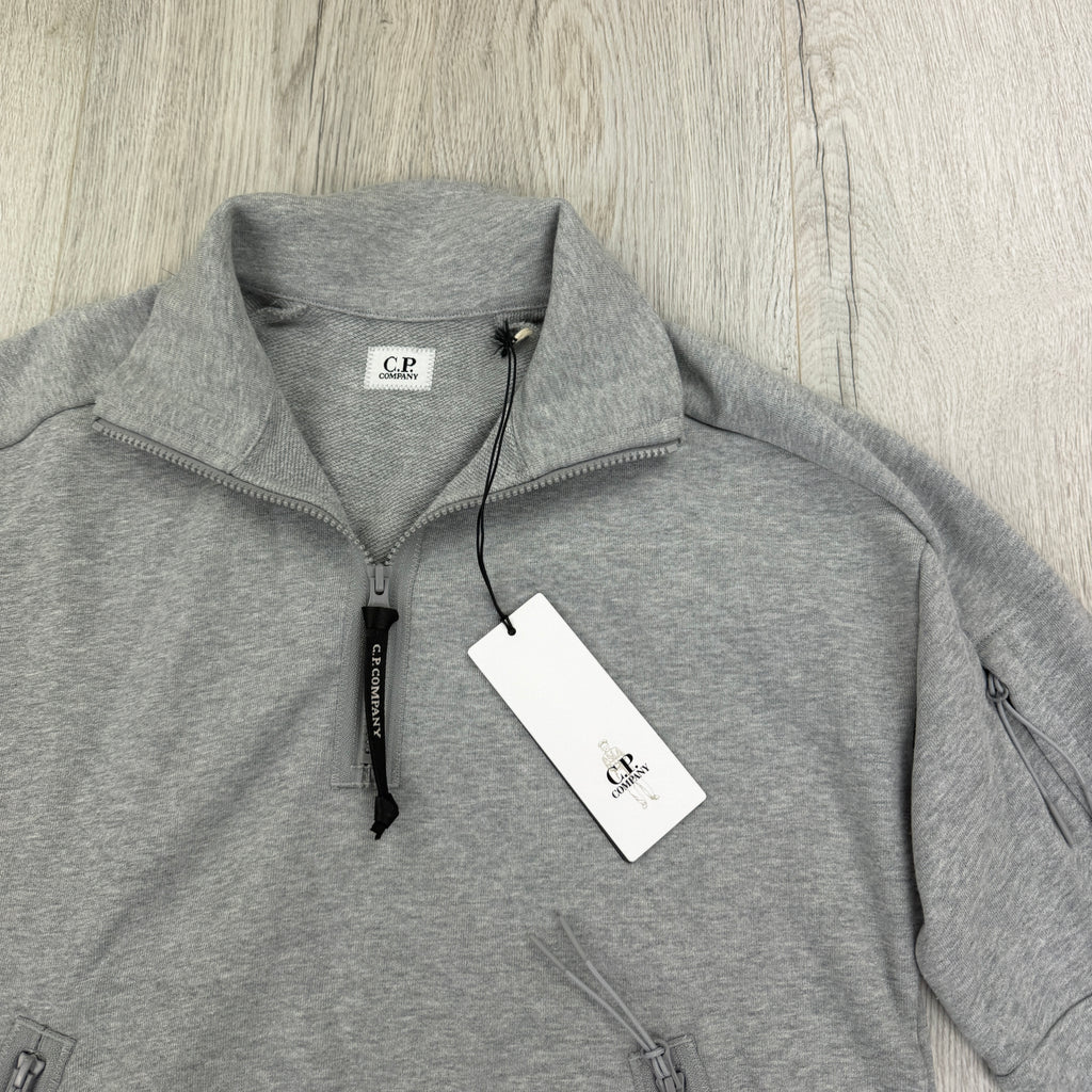 Cp Company Men’s Grey 1/4 Zip Sweatshirt