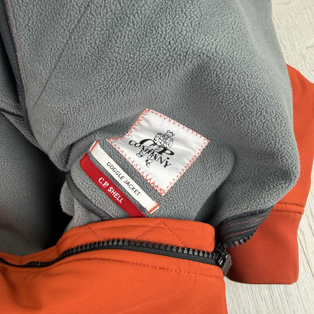 Cp Company Men’s Orange Zip Up Goggled Soft Shell Jacket - 52