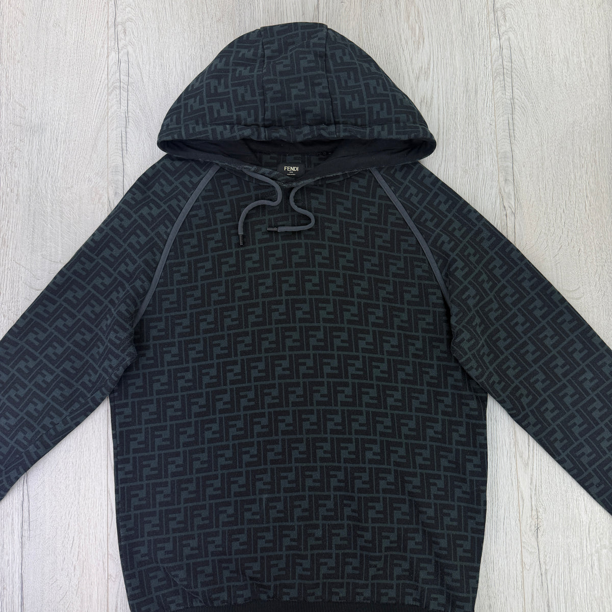 Fendi Men’s Black Pullover Hoodie FF Logo - Medium