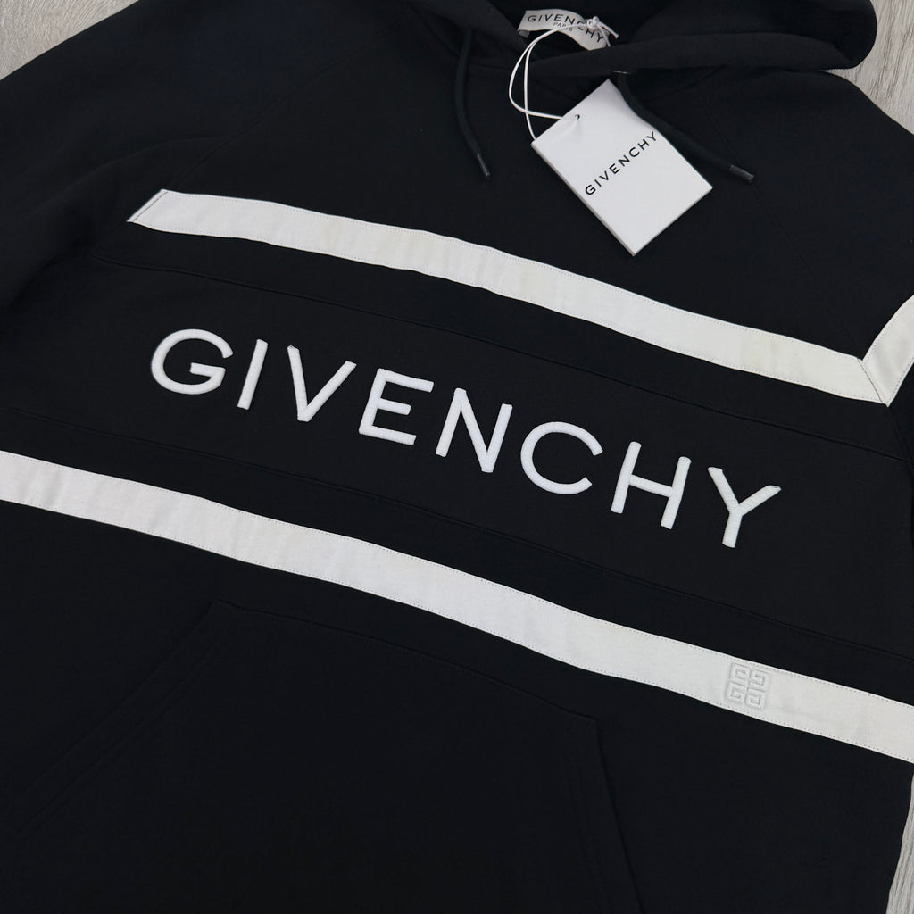 Givenchy Men’s Black Pullover Hoodie Embroidered Logo