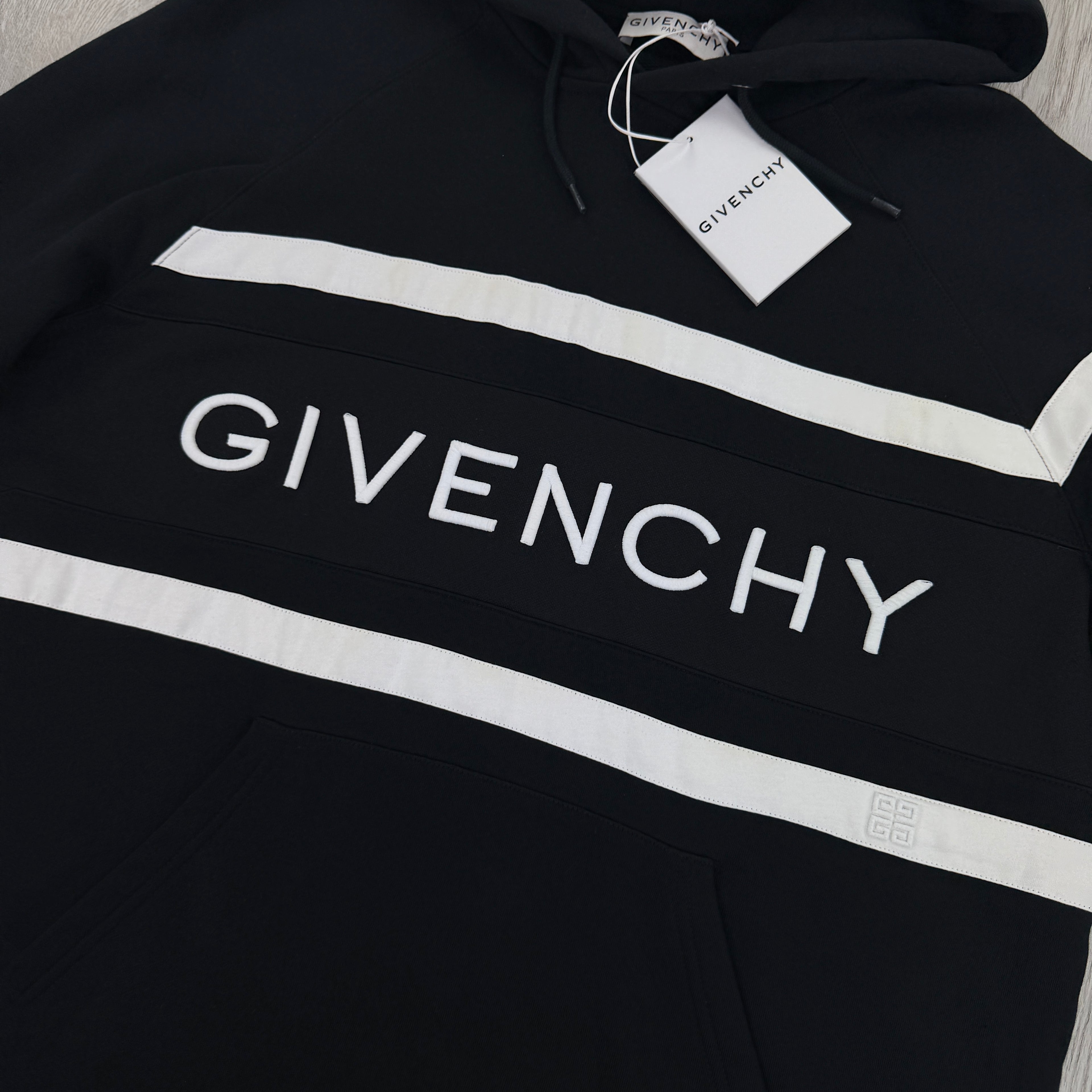 Givenchy Men’s Black Pullover Hoodie Embroidered Logo