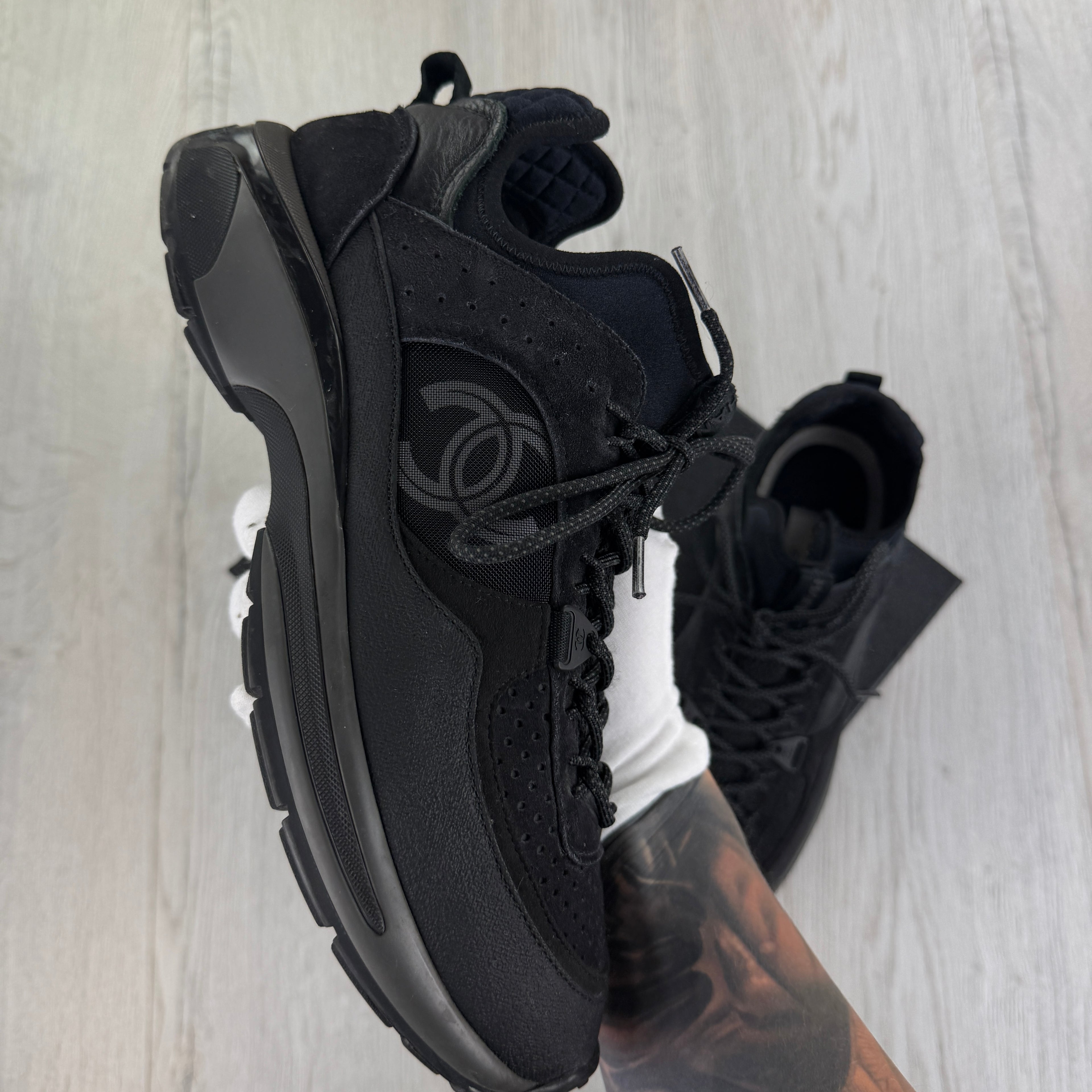 Chanel Men’s  Black CC Runners - Uk 8