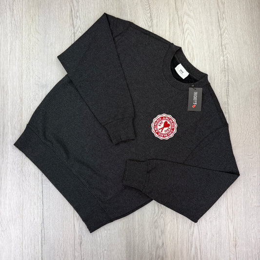 Ami Paris Men’s Dark Grey Crewneck Jumper - Medium