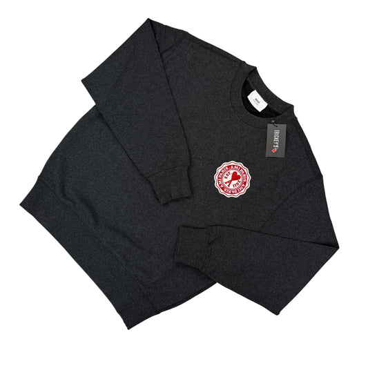 Ami Paris Men’s Dark Grey Crewneck Jumper - Medium