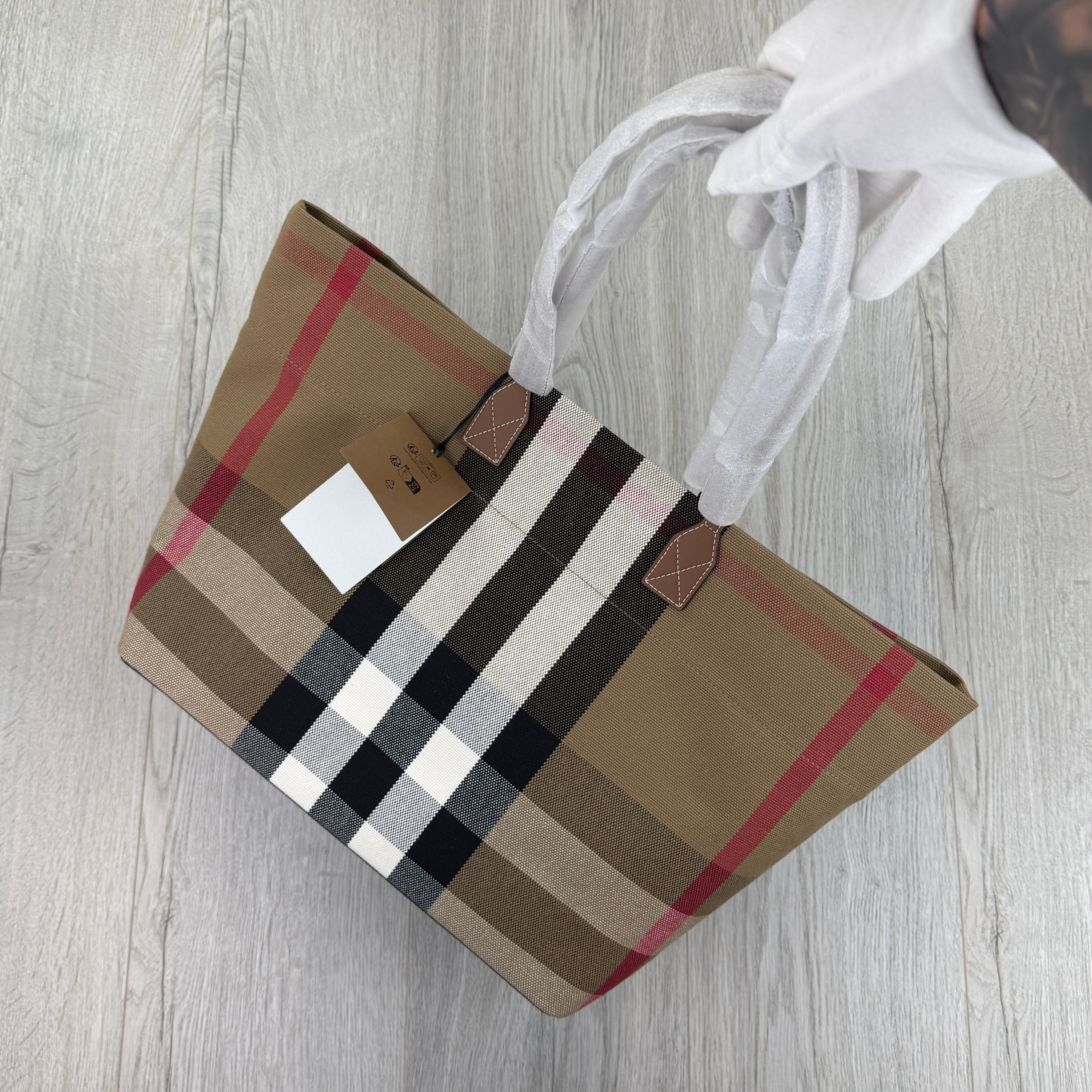 Burberry Women’s Check Pattern Tote Bag