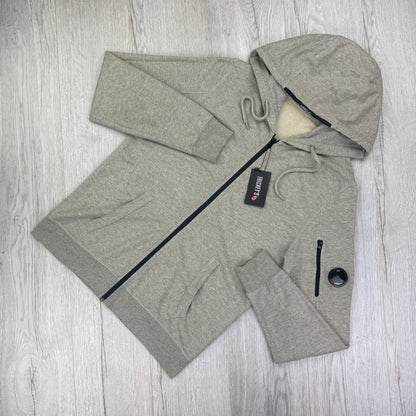 Cp Company Men’s Grey Zip-up Hoodie - Large