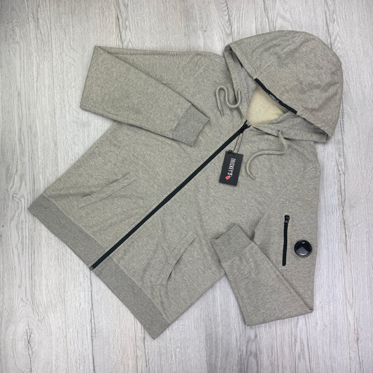 Cp Company Men’s Grey Zip-up Hoodie - Large