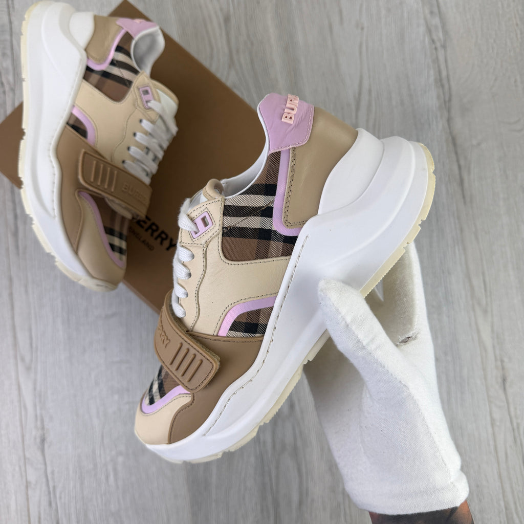 Burberry Women’s Ramsey Check Trainers - Uk 5.5
