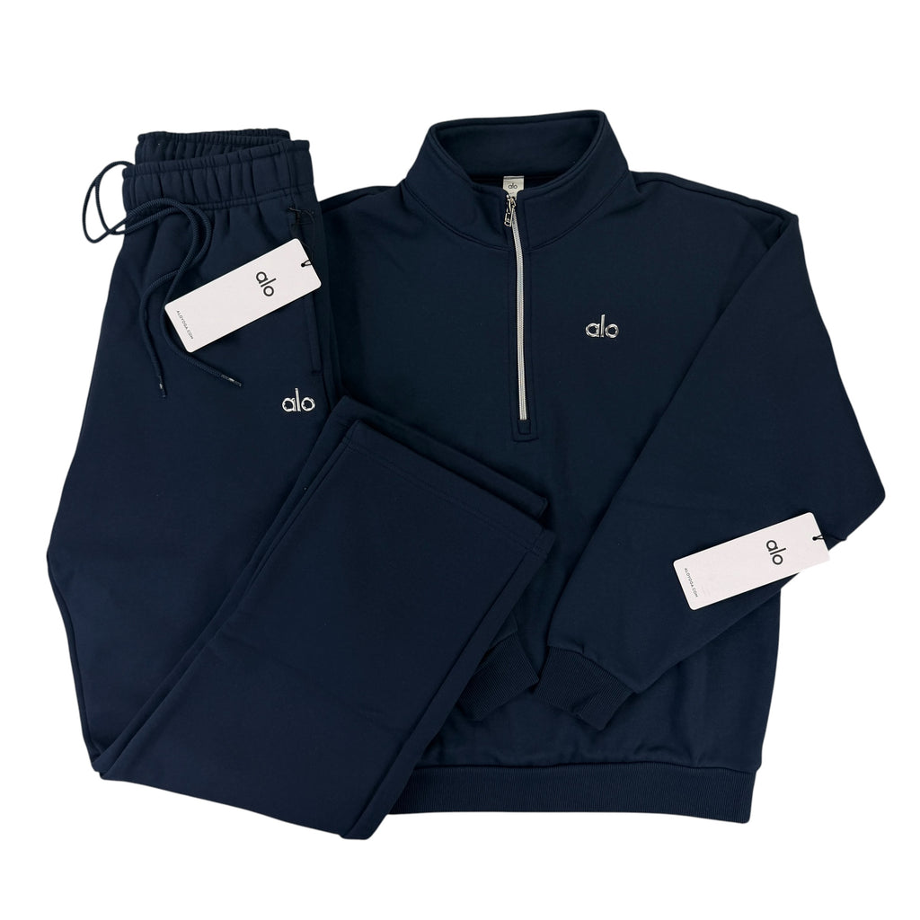 Alo Men’s Navy Full 1/4 & Straight Bottoms Tracksuit