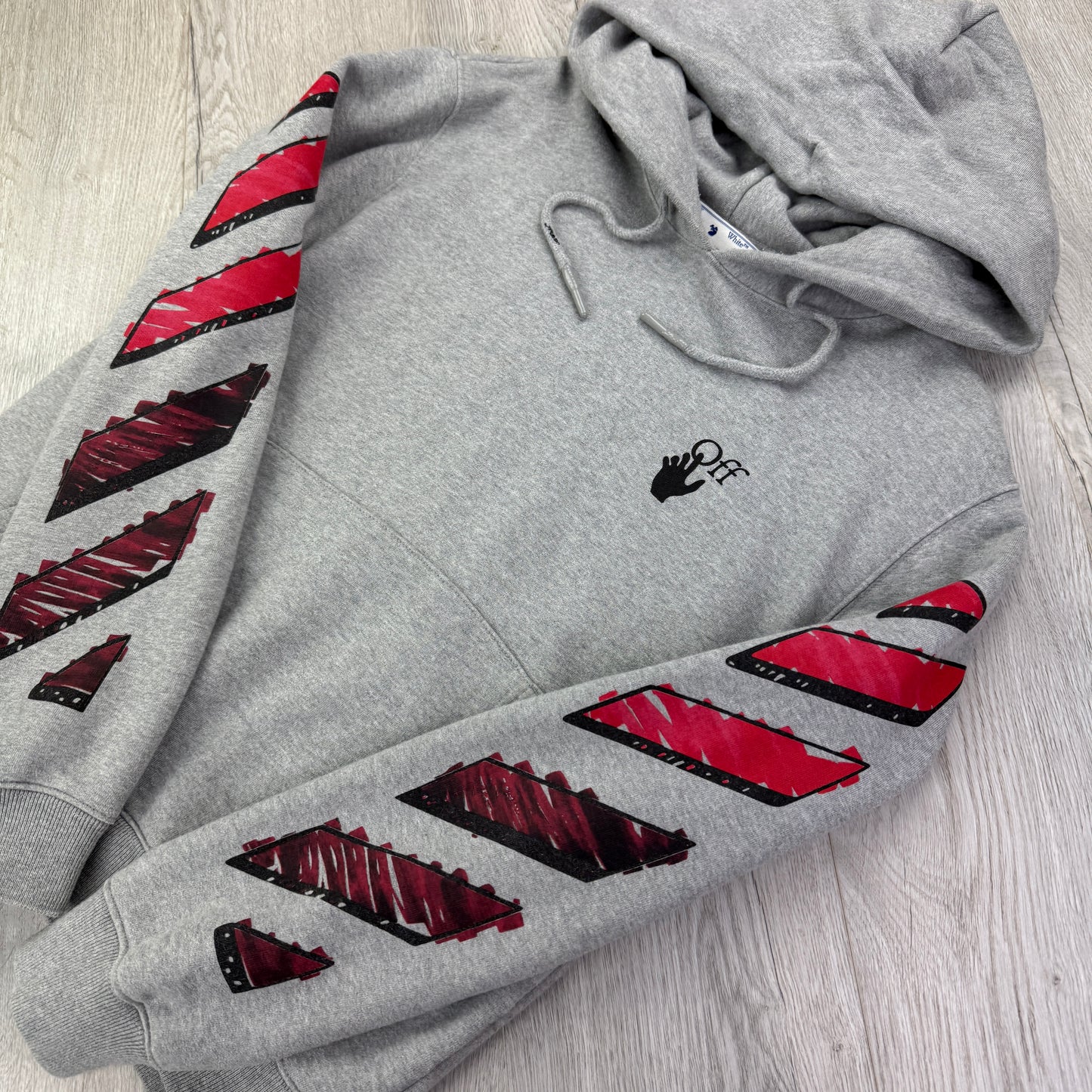 Off-White Men’s Grey Marker Hoodie - Medium