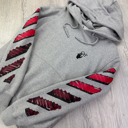 Off-White Men’s Grey Marker Hoodie - Medium