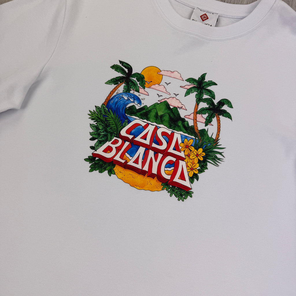 Casablanca Men’s White T-shirt - Large Oversized