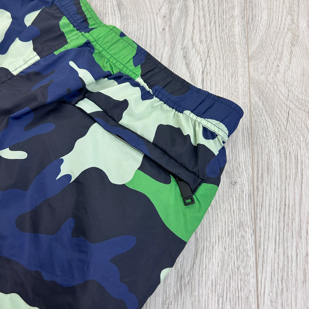 Valentino Men’s Green Navy Camo Swim Shorts - 44