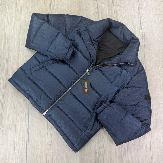 Dior Men’s Navy Oblique Zip-up Down Jacket - 50 (Large)