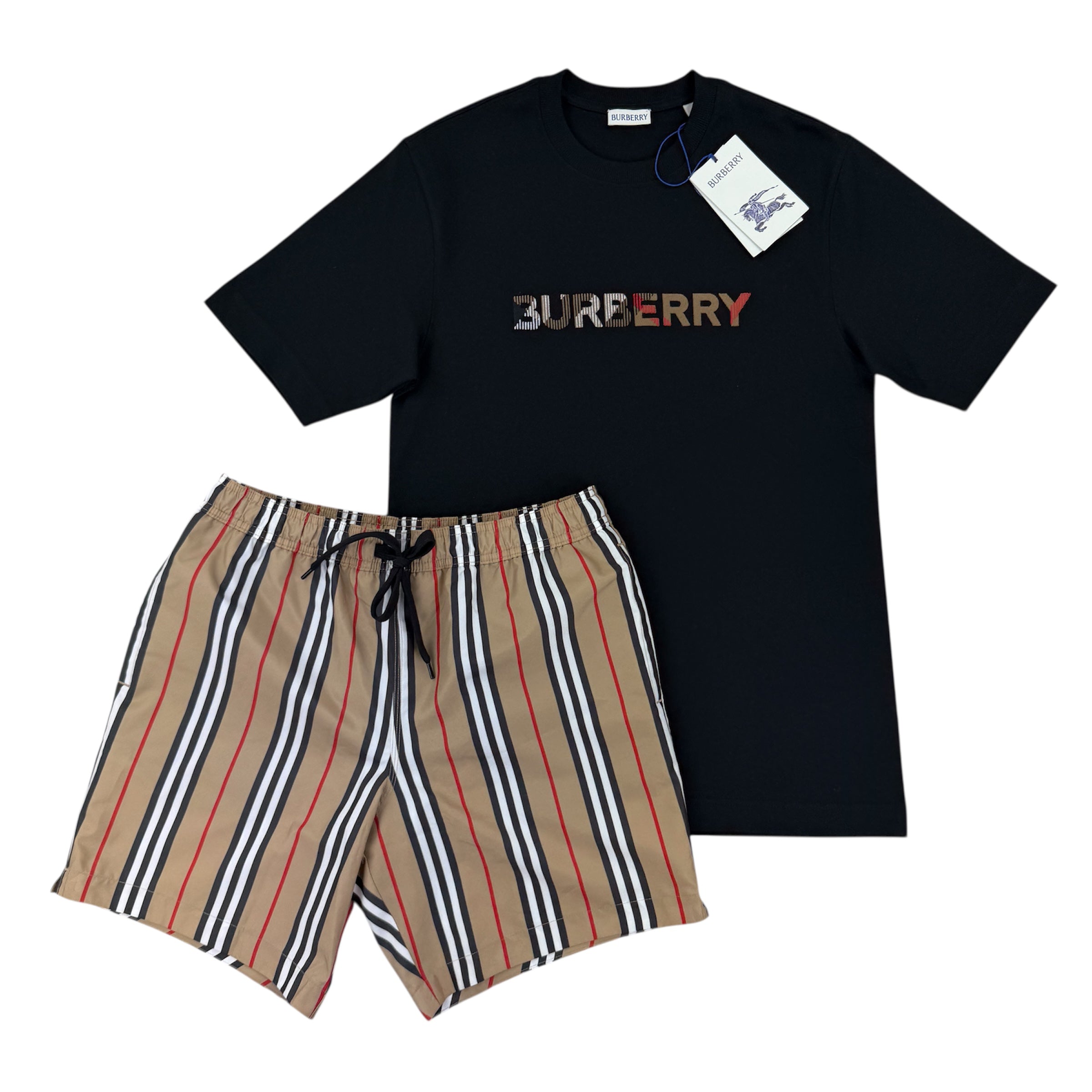 Burberry Men’s Black T-shirt & Shorts Set