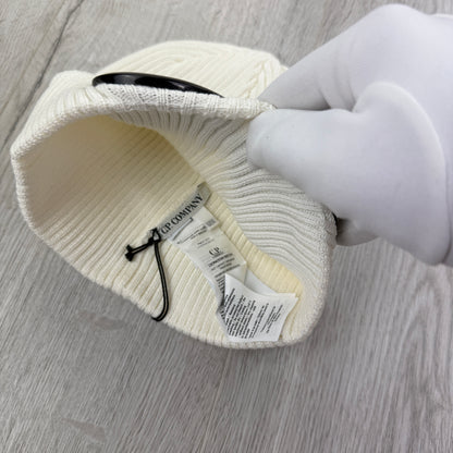 CP Company Men’s White Goggle Beanie