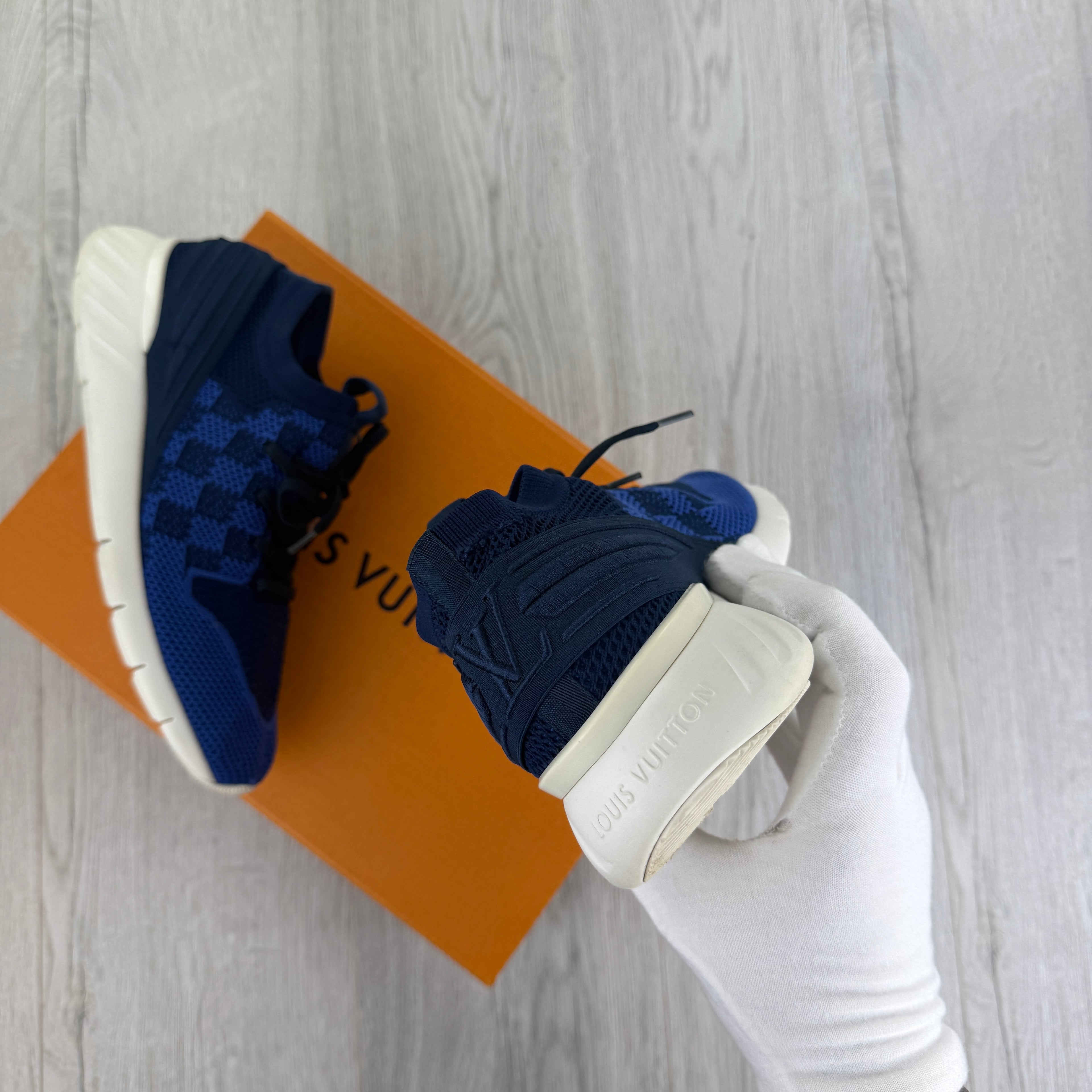 Louis Vuitton Men’s Knit Blue Trainers - Uk 7