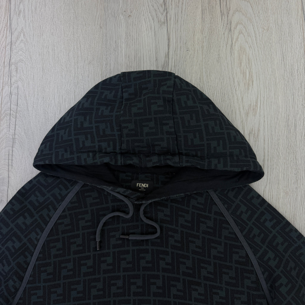 Fendi Men’s Black Pullover Hoodie FF Logo - Medium