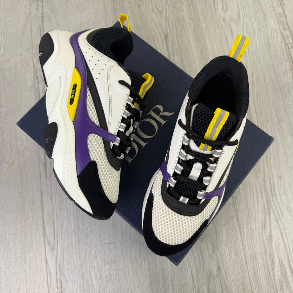 Dior B22 Men’s Purple Yellow White Runners - 42 (Fit Uk 7.5)