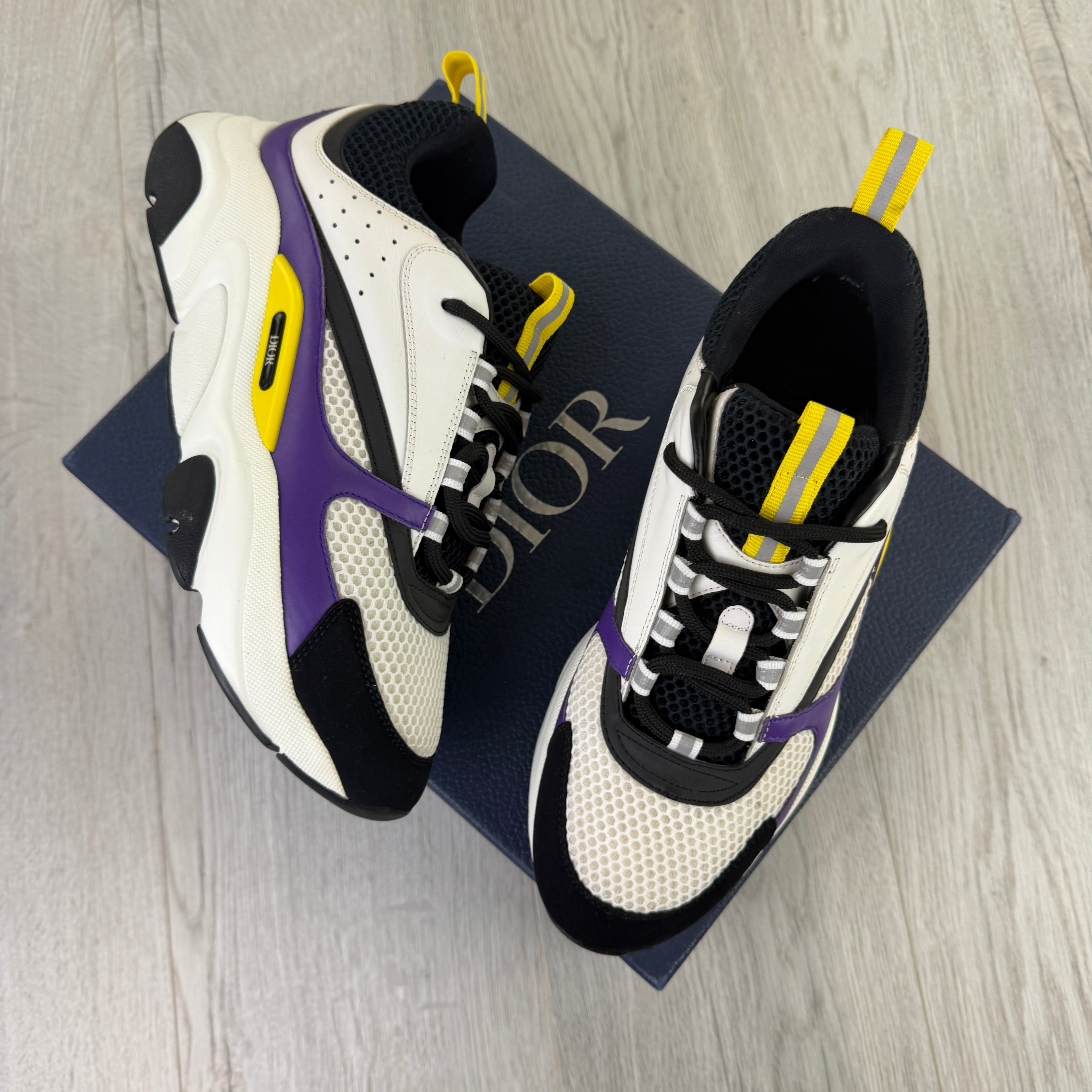 Dior B22 Men’s Purple Yellow White Runners - 42 (Fit Uk 7.5)
