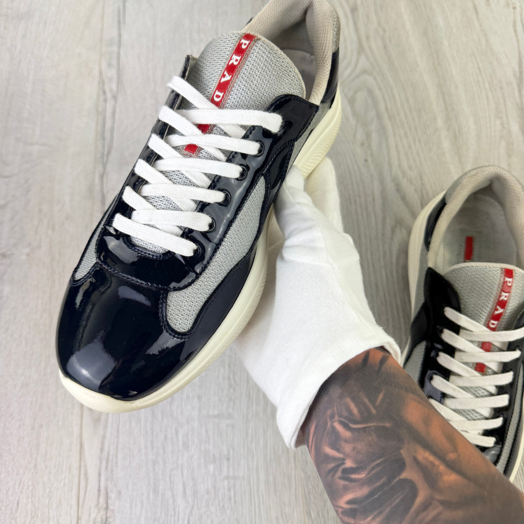 Prada Cups Dark Grey / White Trainers - Uk 11