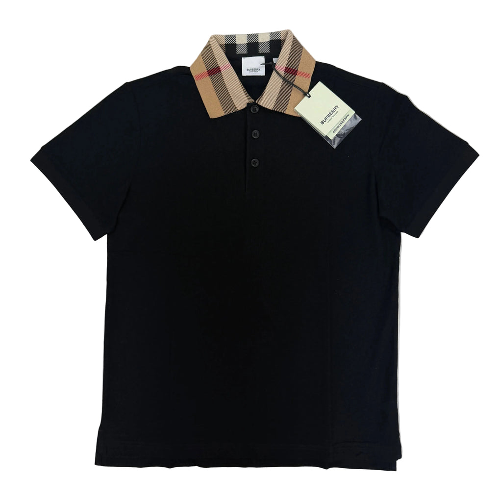 Burberry Men’s Black Polo Printed Collar