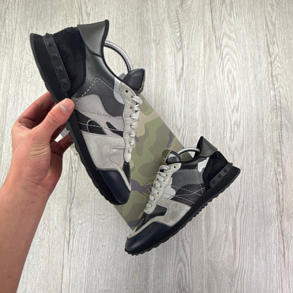 Valentino Men’s Grey & Black Camo Rockrunner - 41 (Uk 7)
