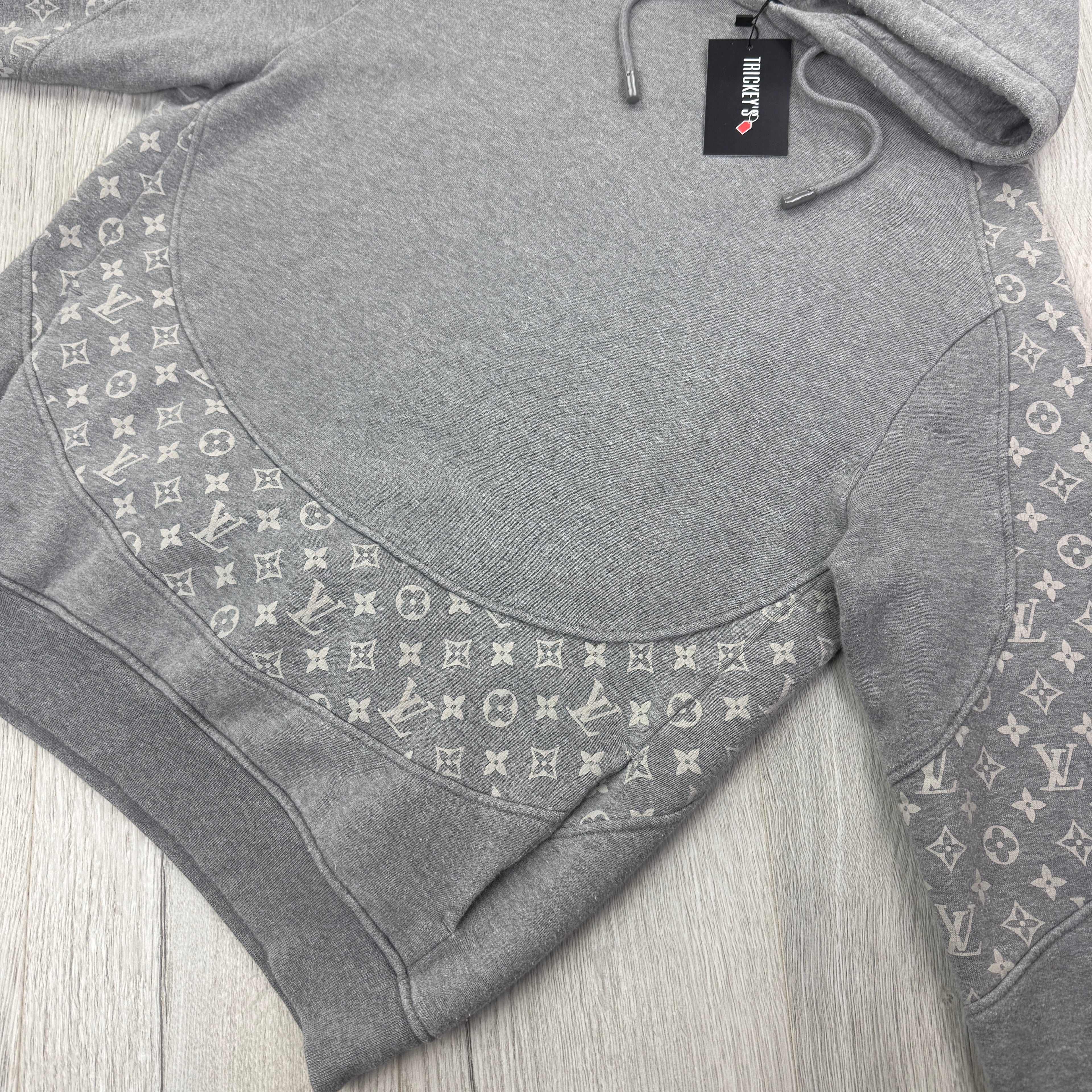 Louis Vuitton Men’s LV Monogram Circle Cut Grey Hoodie - Small