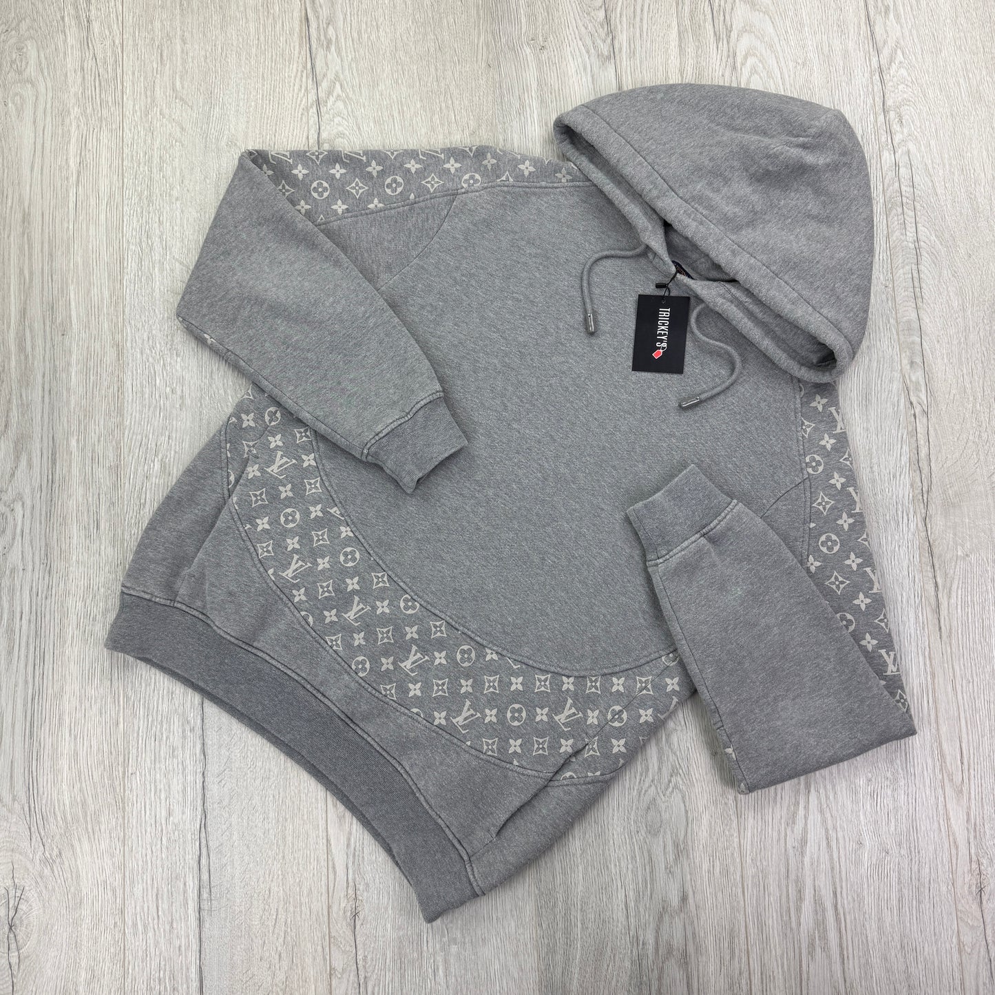 Louis Vuitton Men’s LV Monogram Circle Cut Grey Hoodie - Small
