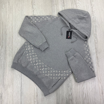 Louis Vuitton Men’s LV Monogram Circle Cut Grey Hoodie - Small