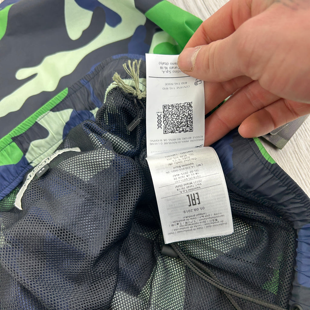 Valentino Men’s Green Navy Camo Swim Shorts - 44