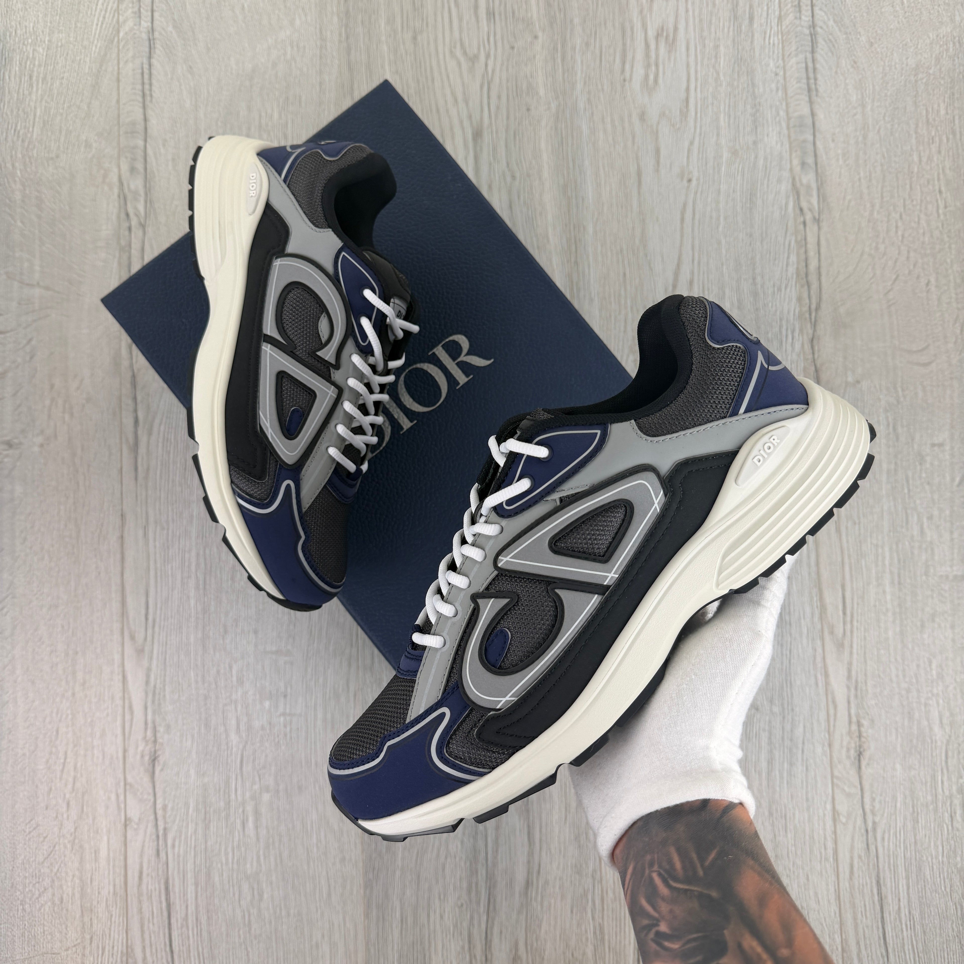 Dior B30 Men’s Navy CD Trainers - 44 (Uk 10)