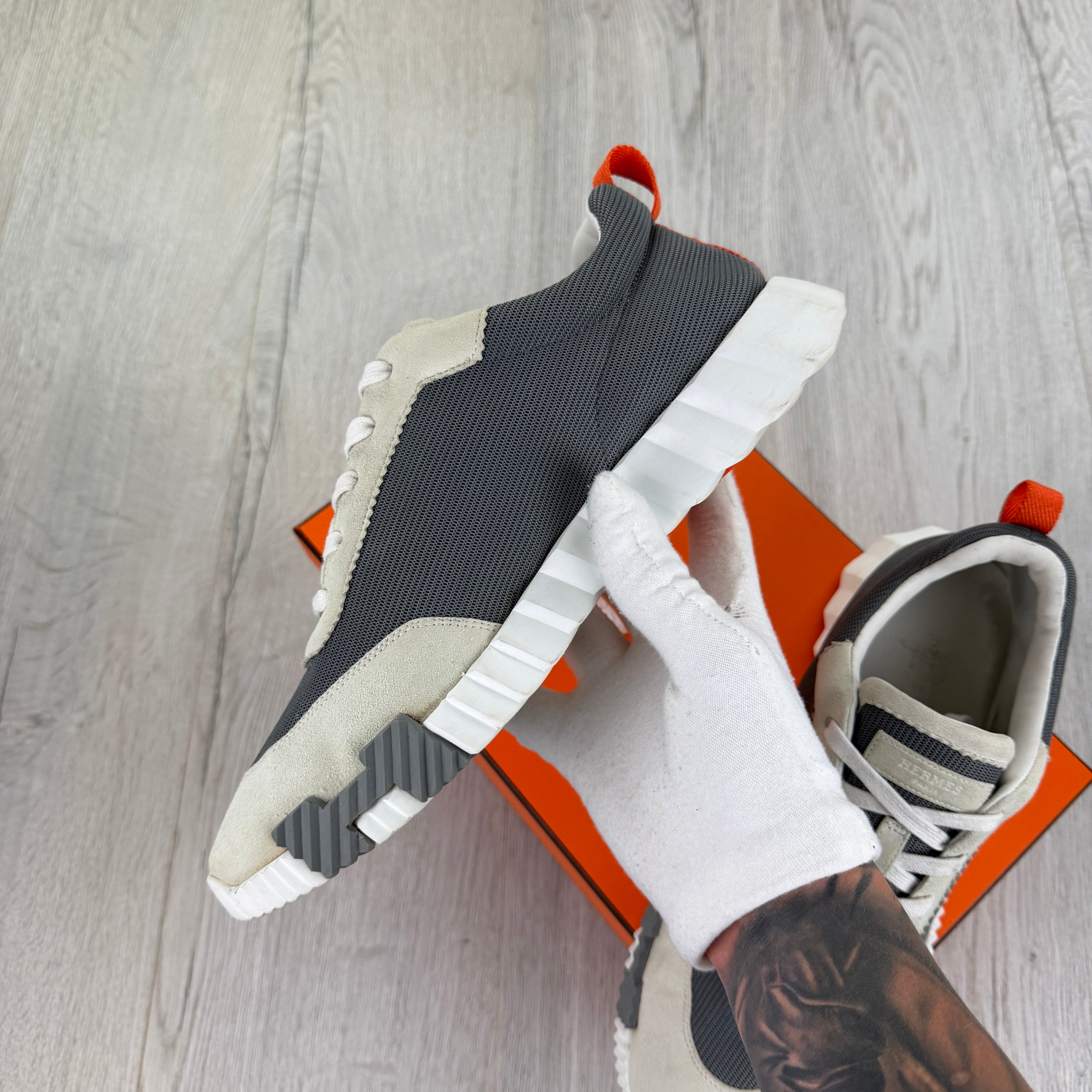Hermes Men’s Beige Bouncing Sneakers - 43 (Uk 9)
