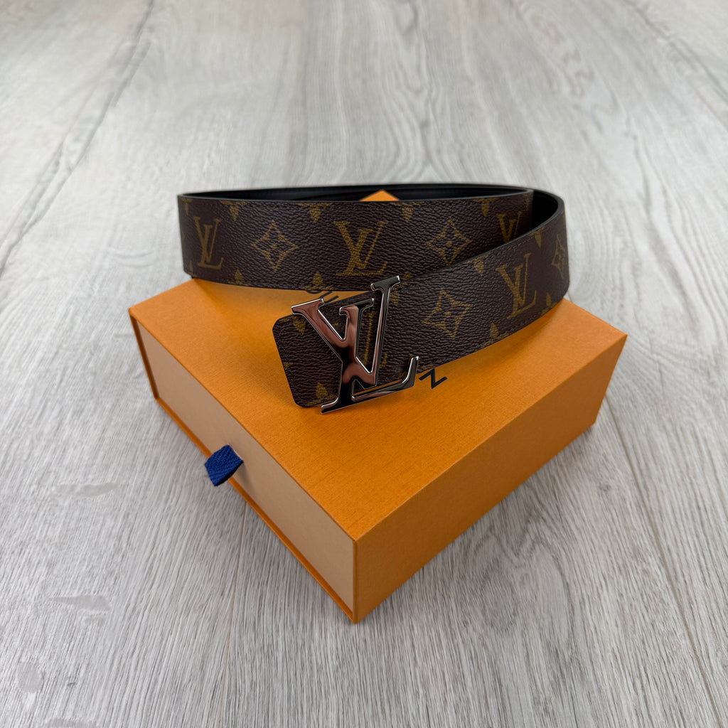 Louis Vuitton Men’s Reversible Brown Monogram / Black 40MM Silver Belt
