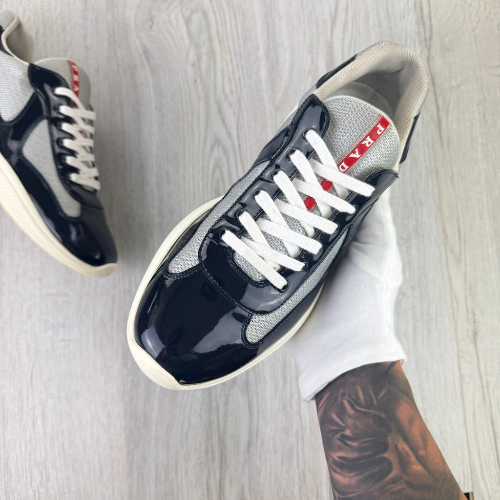 Prada Cups Dark Grey / White Trainers - Uk 11