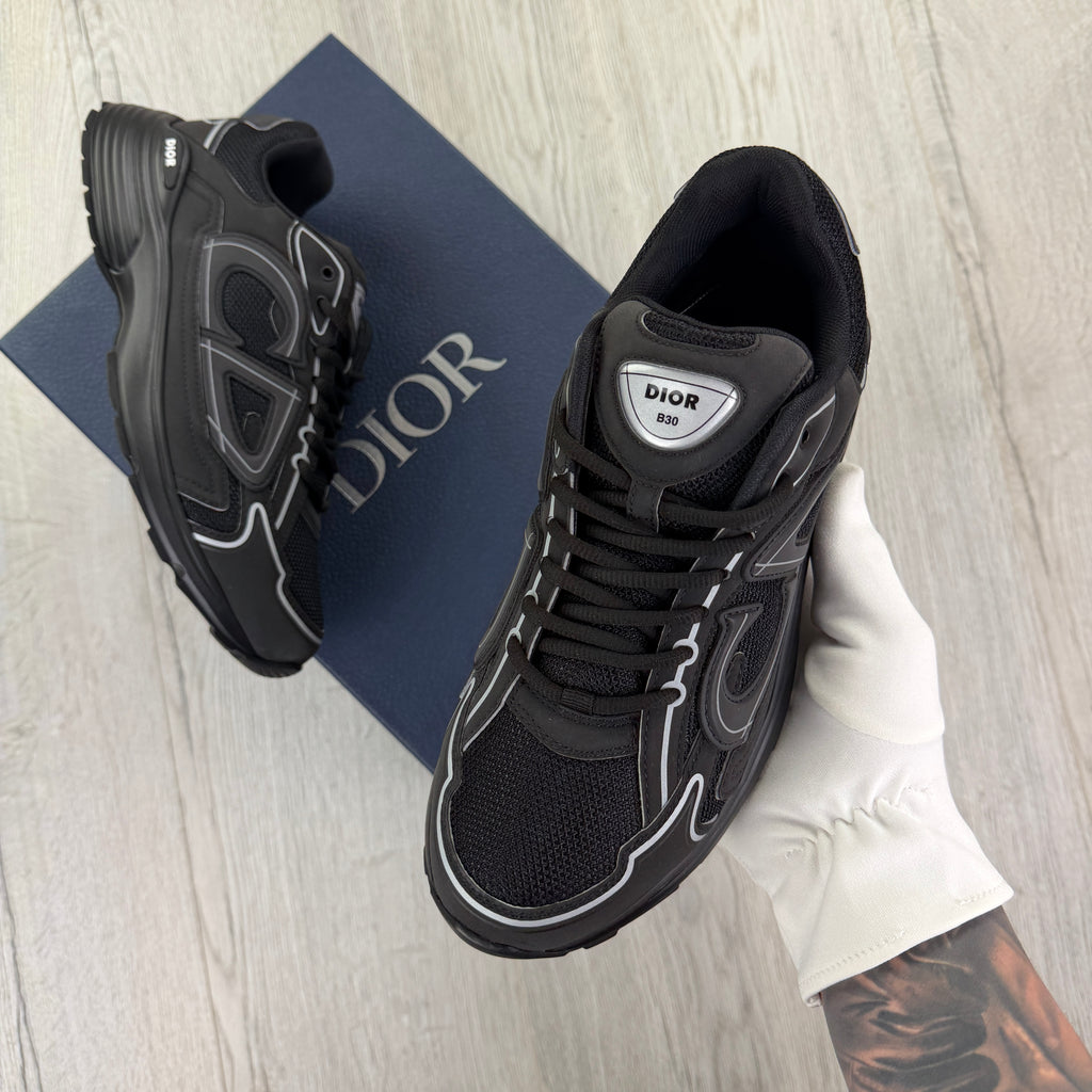 Dior B30 Men’s Triple Black Trainers - 42 (Fit Uk 8)