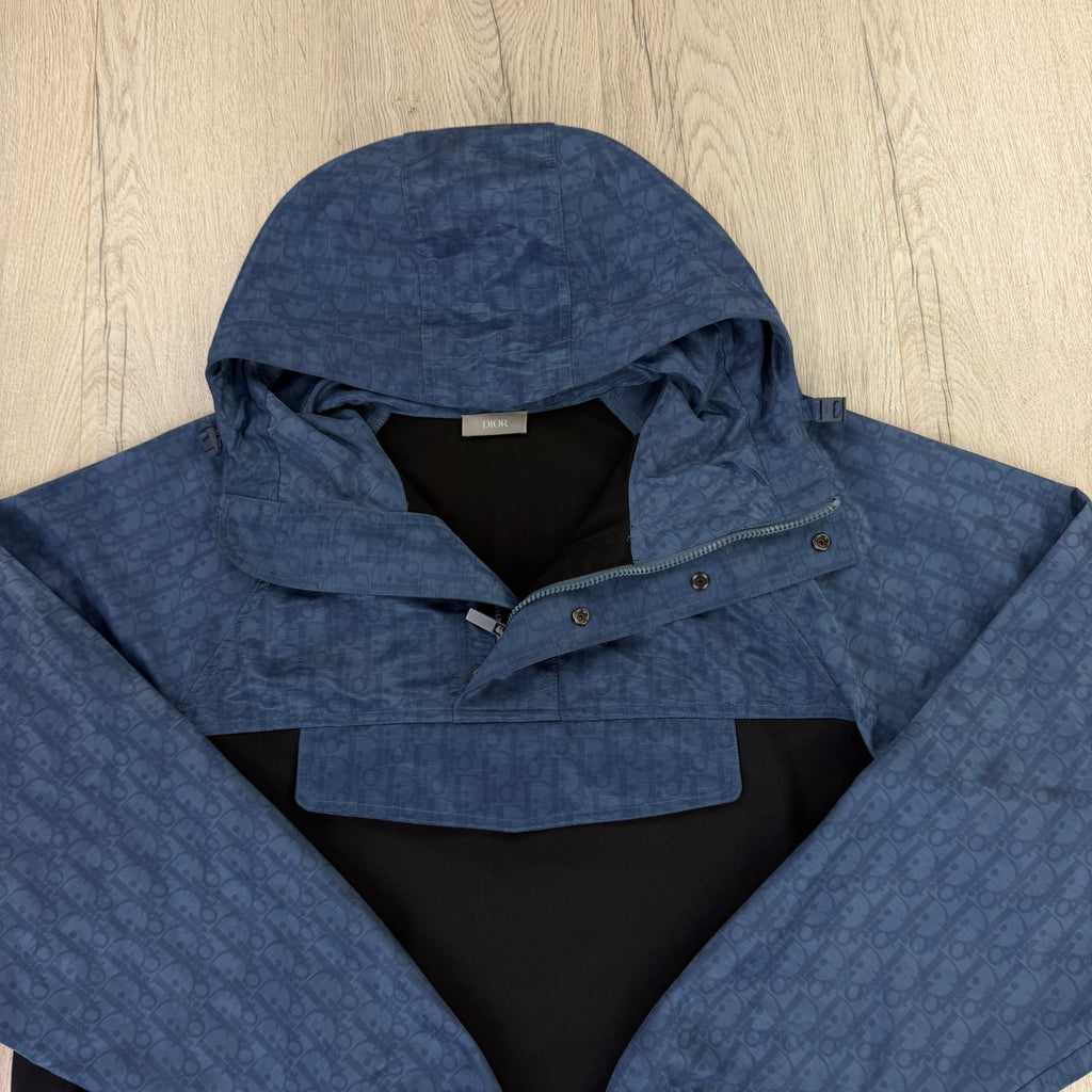 Dior Mens Oblique Black / Bue Anorak Jacket - XL