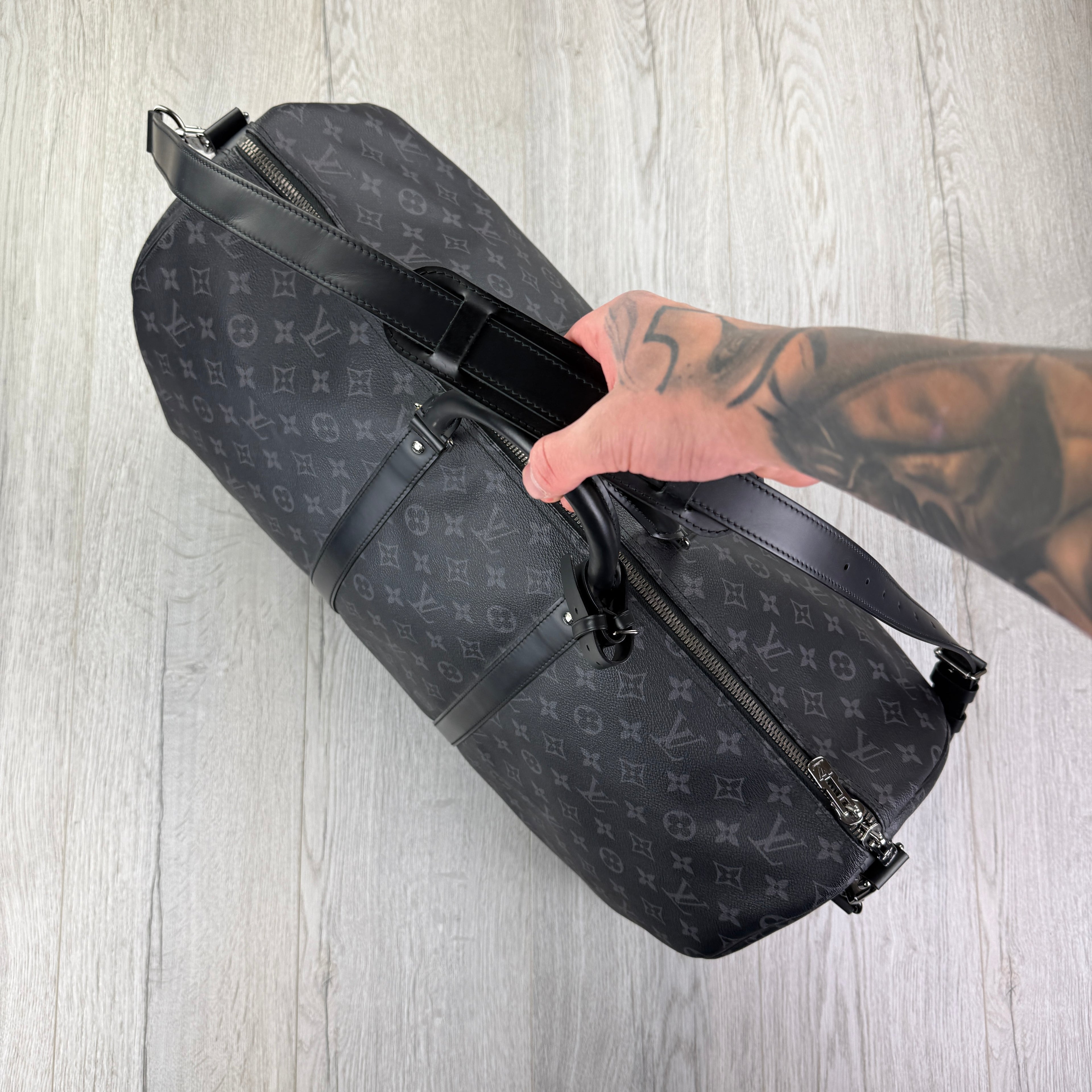 Louis Vuitton Men’s Black Monogram Keepal Bag - 55