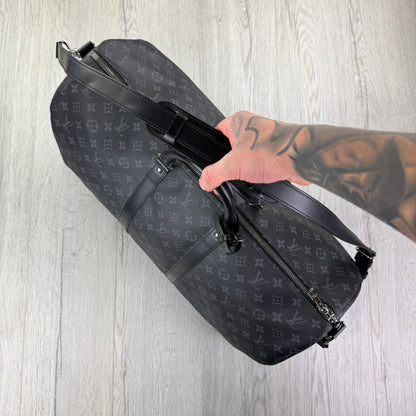 Louis Vuitton Men’s Black Monogram Keepal Bag - 55