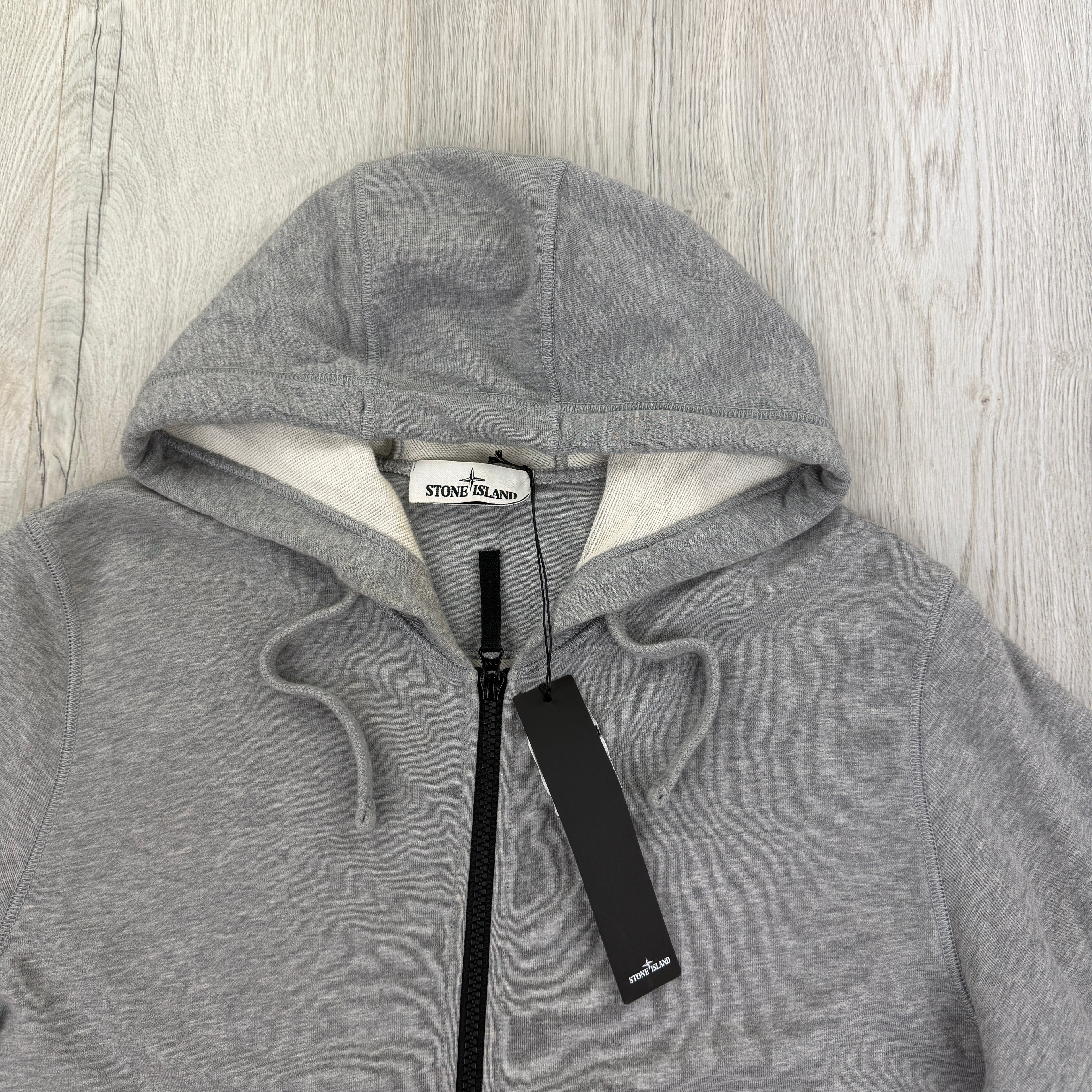 Stone Island Men’s Grey Zip-up Hoodie - Large