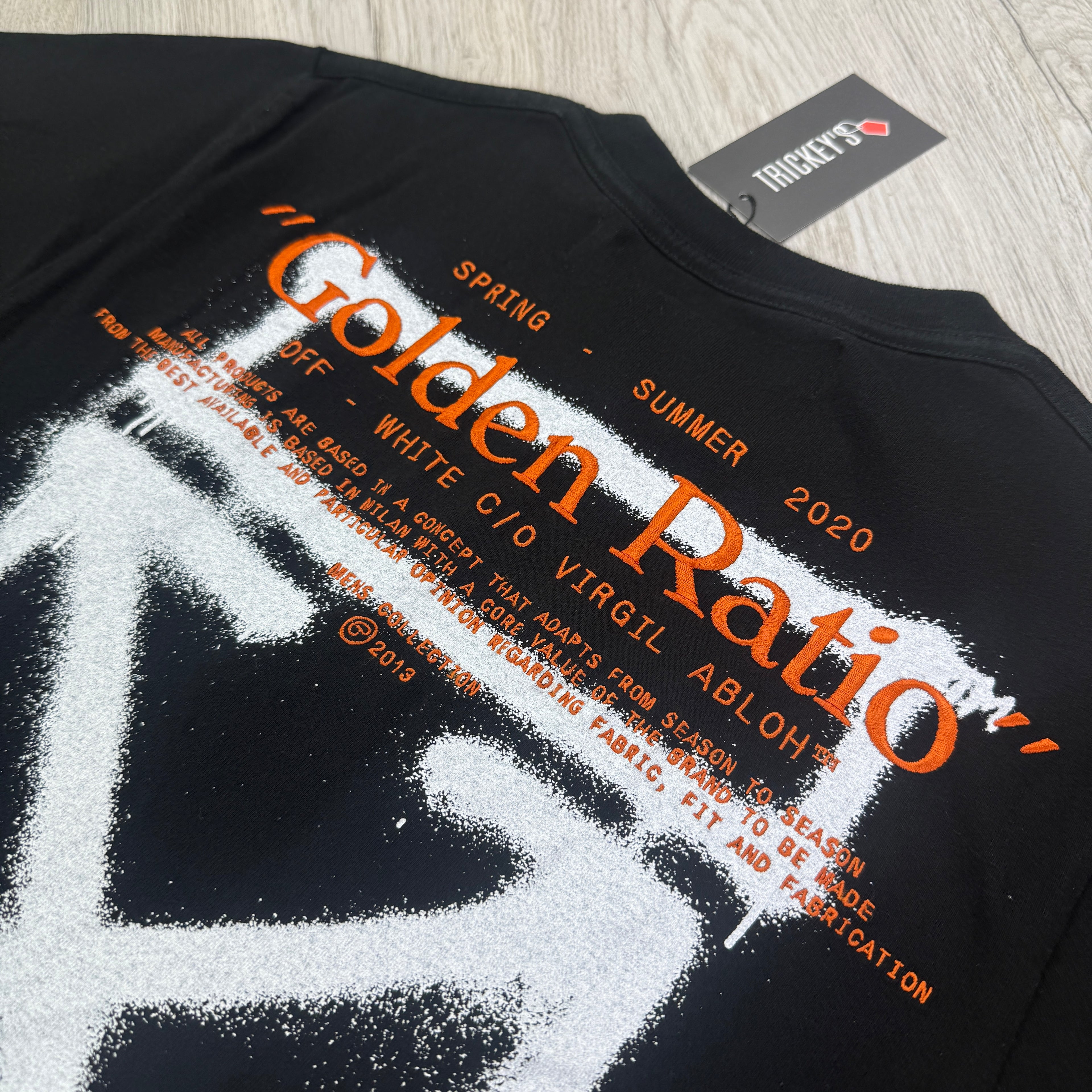 Off White Men’s Black ‘Golden Ratio’ T-shirt - XS