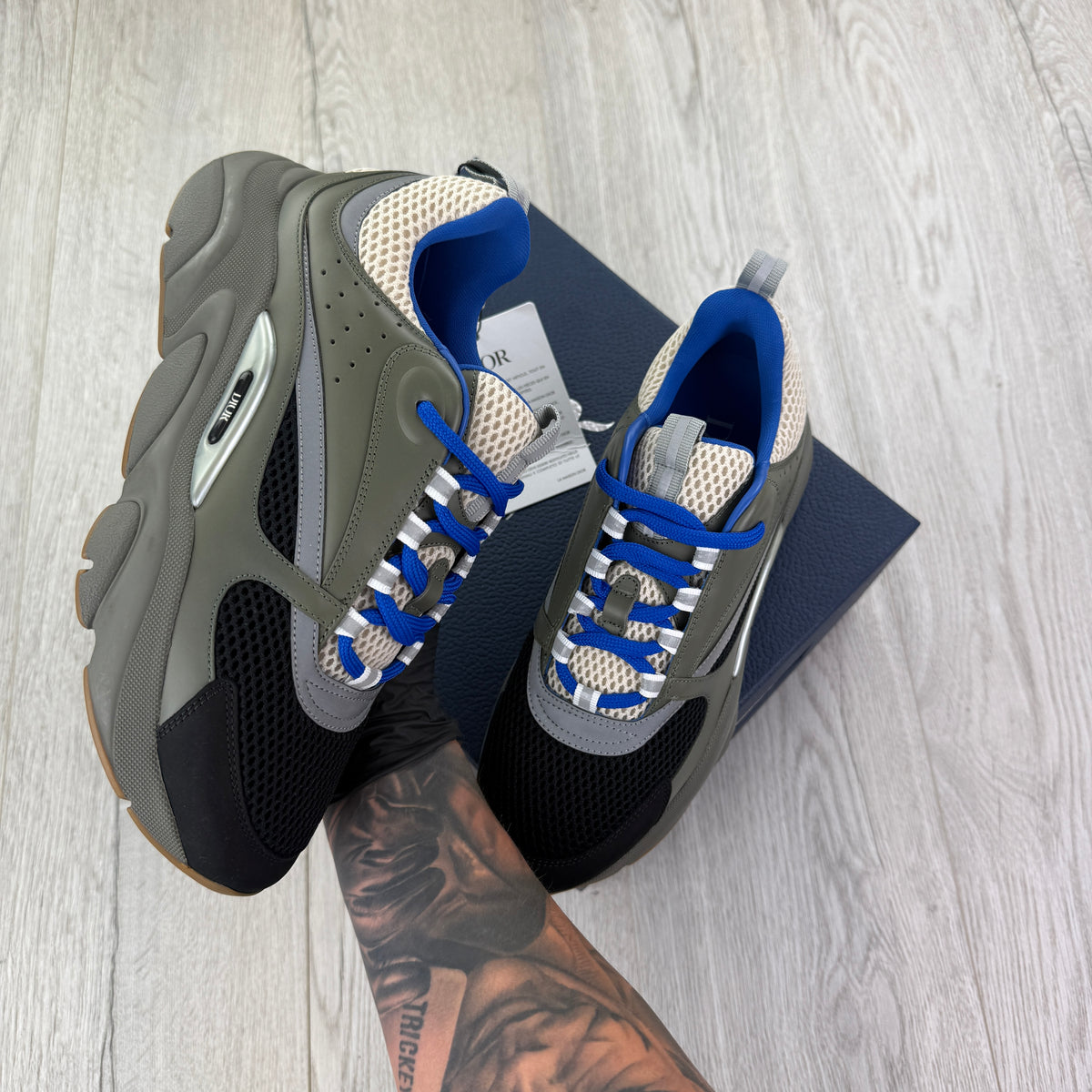 Dior B22 Men’s Khaki & Blue Trainers - 42 (Fit Uk 7.5)