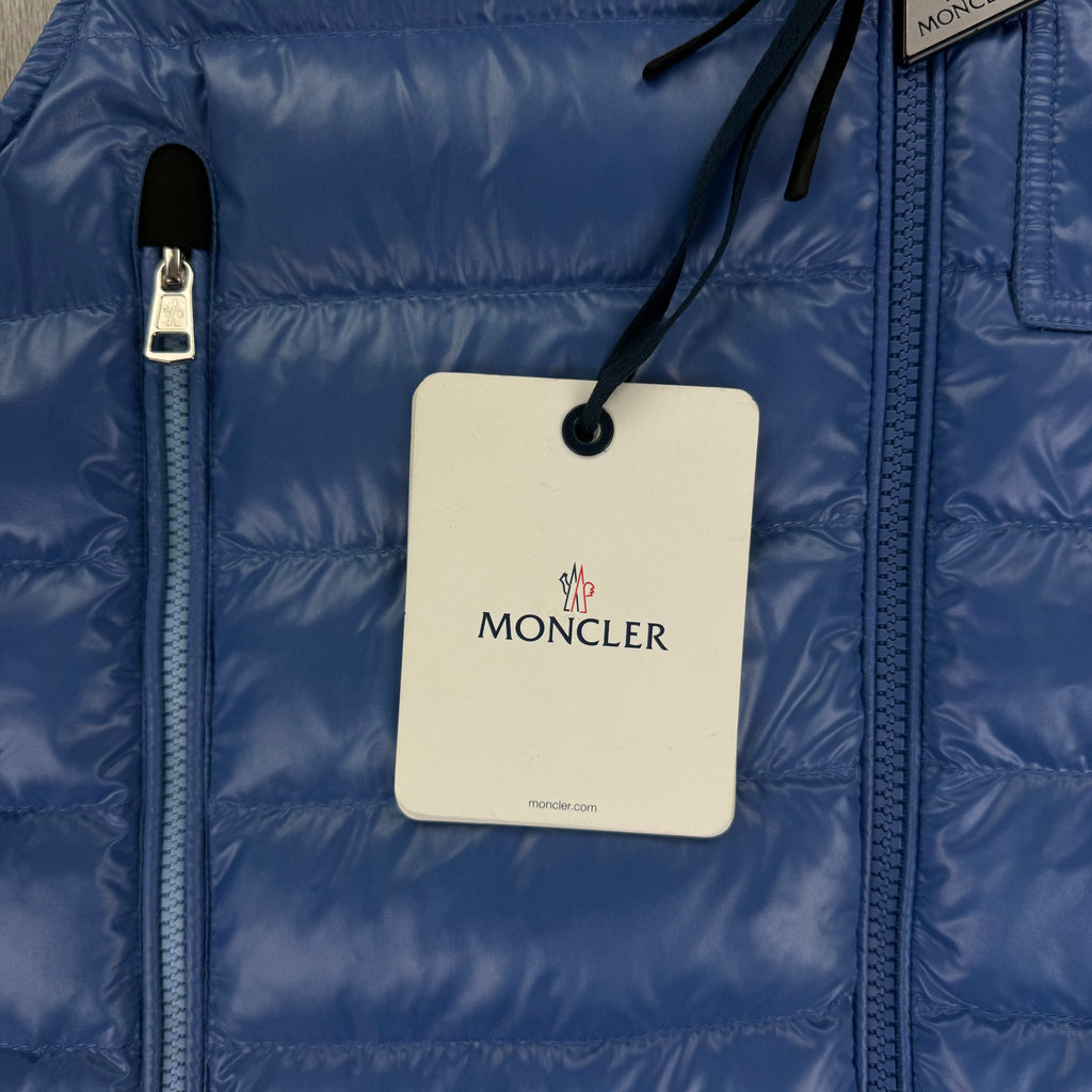 Moncler Morellet Men’s Ragot Baby Blue Hooded Gilet - Size 2
