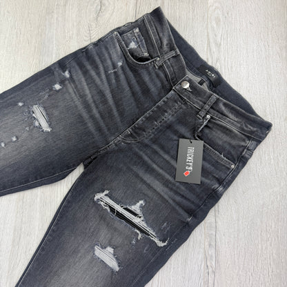 Amiri MX1 Grey Distressed Jeans - Uk 32